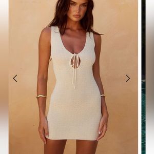 Mini yellow dress with rinstones